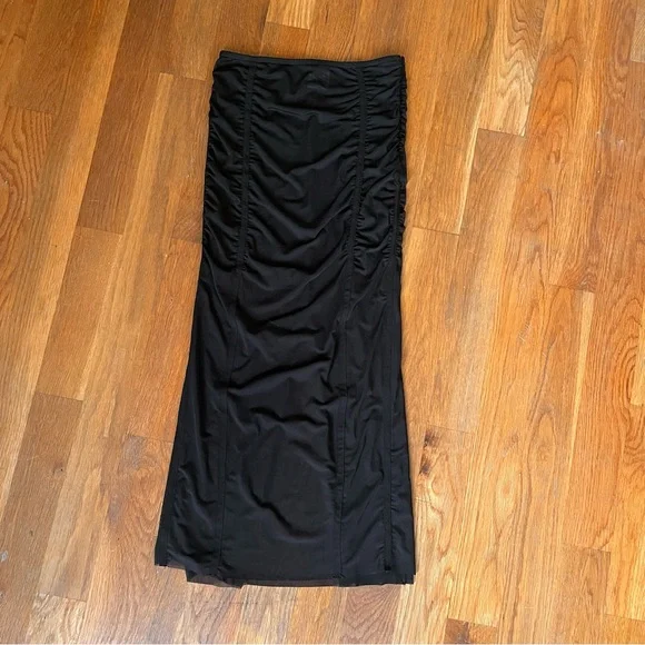 Sheer Mesh Maxi Pencil Skirt with Slit - S - Picture 3 of 8